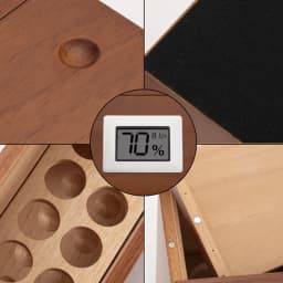 Xifei Wood Cigar Humidor Box Visible Glass Window Smoking Accessories Unique Design Cigarette Case With Hygrometer