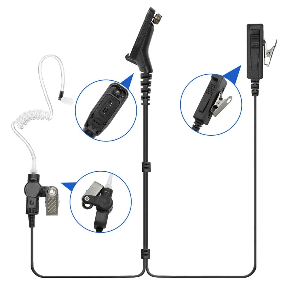 2-Wire Surveillance Earpiece For XPR6350 XPR6380 XPR6550 XPR7350 XPR7550 XPR7580 XPR7350e XPR7550e Portable Two Way Radio