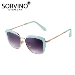 SORVINO Fashion Square Women's Sunglasses Luxury Brand Metal Half Frame Sunglasses Trend 2024 Vintage Red Pink Shades UV400