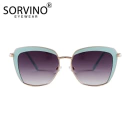 SORVINO Fashion Square Women's Sunglasses Luxury Brand Metal Half Frame Sunglasses Trend 2024 Vintage Red Pink Shades UV400