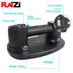 Raizi GRABO Electric Vacuum Suction Cup Liter For Granite Glass Large Format Tile Lifting Tool 170 kg Capacity NEMO GRBAO