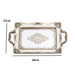 Mirror Glass Storage Tray Gold Rectangle Fruit Plate Desktop Jewelry Display Tray Plate Bathroom Storage Cosmetic Container