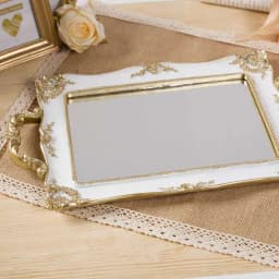 Mirror Glass Storage Tray Gold Rectangle Fruit Plate Desktop Jewelry Display Tray Plate Bathroom Storage Cosmetic Container