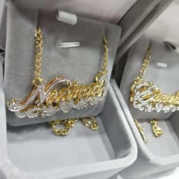 3D Necklace Hip Hop Custom Necklaces Double Color Custom Name Necklace Name Personalized Double Gold Plated Nameplate Christmas