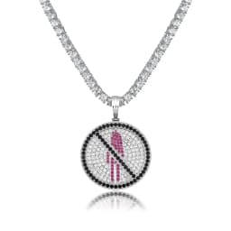 JINAO new Travis scott brand logo pendant necklace with 4mm tennis chain ice-out cubic zirconia pendant hip-hop jewelry gift