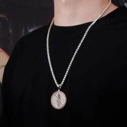 JINAO new Travis scott brand logo pendant necklace with 4mm tennis chain ice-out cubic zirconia pendant hip-hop jewelry gift