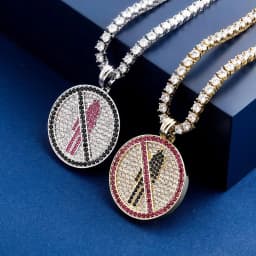 JINAO new Travis scott brand logo pendant necklace with 4mm tennis chain ice-out cubic zirconia pendant hip-hop jewelry gift