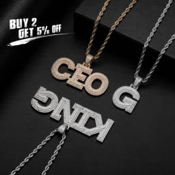JINAO NEW Stitching Letter Charm Ice Cravejado Cubic Zircon Custom Letters With 4mm tennis chain Men and Women Jewelry For Gift