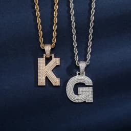JINAO NEW Stitching Letter Charm Ice Cravejado Cubic Zircon Custom Letters With 4mm tennis chain Men and Women Jewelry For Gift