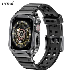 Stainless Steel case+silicone strap For Apple Watch Band 45mm 44mm 44 mm iwatch 4 5 SE 6 Cover bracelet apple watch serie 7 45mm