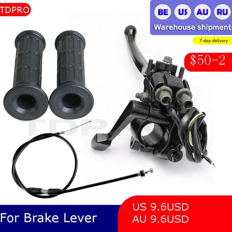 7/8" Thumb Throttle Accelerator Brake Lever Handlebar Grips For ATV Quad Buggy