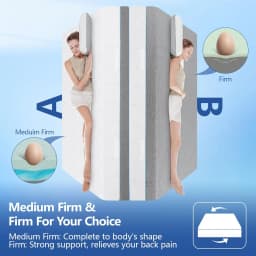 Hcore 12 Inch Queen Size Mattress,Bedroom Furniture Medium Firm to Firm Bamboo Memory Foam Mattress for Back Pain.