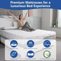 Hcore 12 Inch Queen Size Mattress,Bedroom Furniture Medium Firm to Firm Bamboo Memory Foam Mattress for Back Pain.