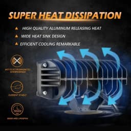 AUXBEAM 5 Inch LED Driving Work Lights 60W 3 Sides Lighting Combo Driving Fog Light Pod Light for Jeep Truck SUV ATV UTV 4x4