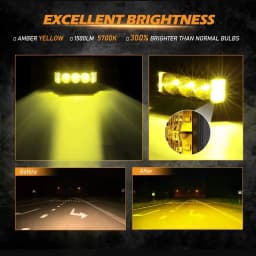 AUXBEAM 5 Inch LED Driving Work Lights 60W 3 Sides Lighting Combo Driving Fog Light Pod Light for Jeep Truck SUV ATV UTV 4x4