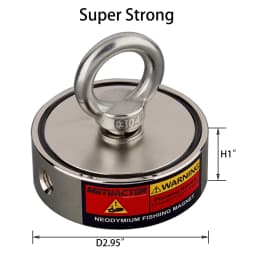 Double sided 250KG*2 Strong Neodymium Fishing Magnet set Permanent N52 Magnet Search Magnetic Material Base
