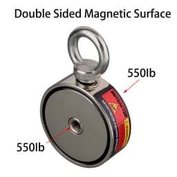 Double sided 250KG*2 Strong Neodymium Fishing Magnet set Permanent N52 Magnet Search Magnetic Material Base