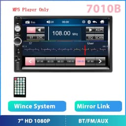 Podofo 2 din Car Radio 7" HD Autoradio Multimedia Player 2DIN Touch Screen Auto audio Car Stereo MP5 Bluetooth USB TF FM Camera