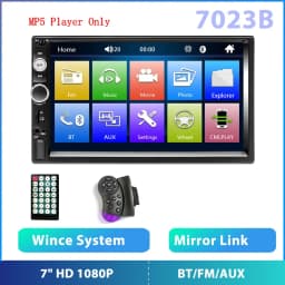 Podofo 2 din Car Radio 7" HD Autoradio Multimedia Player 2DIN Touch Screen Auto audio Car Stereo MP5 Bluetooth USB TF FM Camera