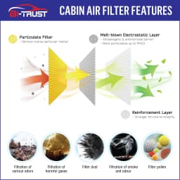 Bi-Trust Cabin Air Filter for 02-06 Acura Rsx EL 02-05 Honda Civic CR-V 80292-S5D-A01 80292-SCV-A01
