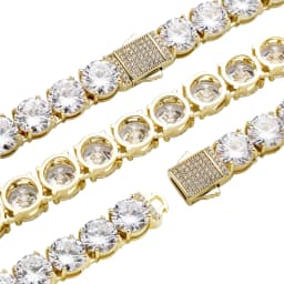 GUCY High Quality 10mm Tennis Chain Mens Zircon 1 Row CZ Iced Out Necklace Copper Hip Hop Jewelry Wholesale