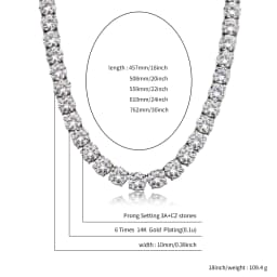 GUCY High Quality 10mm Tennis Chain Mens Zircon 1 Row CZ Iced Out Necklace Copper Hip Hop Jewelry Wholesale
