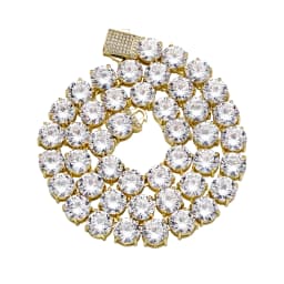 GUCY High Quality 10mm Tennis Chain Mens Zircon 1 Row CZ Iced Out Necklace Copper Hip Hop Jewelry Wholesale