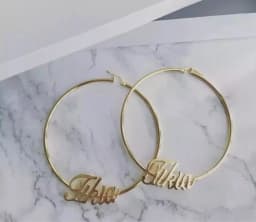 DOREMI 30-100 mm Stainless Steel Letter Earrings Round Custom Name Earrings Female Nameplate Earrings Anti-allergy 25-100mm