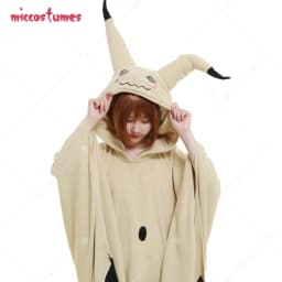 Miccostumes Adult Anime kawaii Onesie Kigurumi Cosplay Costume Cute Hooded Blanket Home Wear Cape Cloak with Ears Gloves
