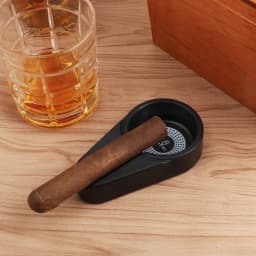 Xifei Melamine Cigar Ashtray With Gift Box Black Single Slot Holder Cigarette Ash Tray Tools Smoking Accessories Dropshipping