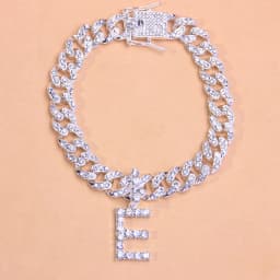 Pendant Crystal Hip Hop 26 Letter Anklets Wholesale for Women Men Bling Foot Cuban Link Anklet Bracelet Chunky Iced Out Jewelry