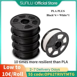 SUNLU PLA+ Filament 3D Printer Filamen PLA PLUS 1KG A Roll 1.75MM Filament Buy 4 Rolls Get 1 Roll Free Gift on 328 Live