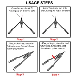 ALLSOME BT-605 Riveter Gun Tool Hand Insert Rivet Nut Tool Manual Mandrels M3 M4 M5 M6 M8 M10 M12 HT2597
