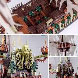 Mould King 13197 Pirate Ship Building Blocks Flying Dutchman Boat Construction Kit for Adults Kids Bricks Toys Christmas Gifts