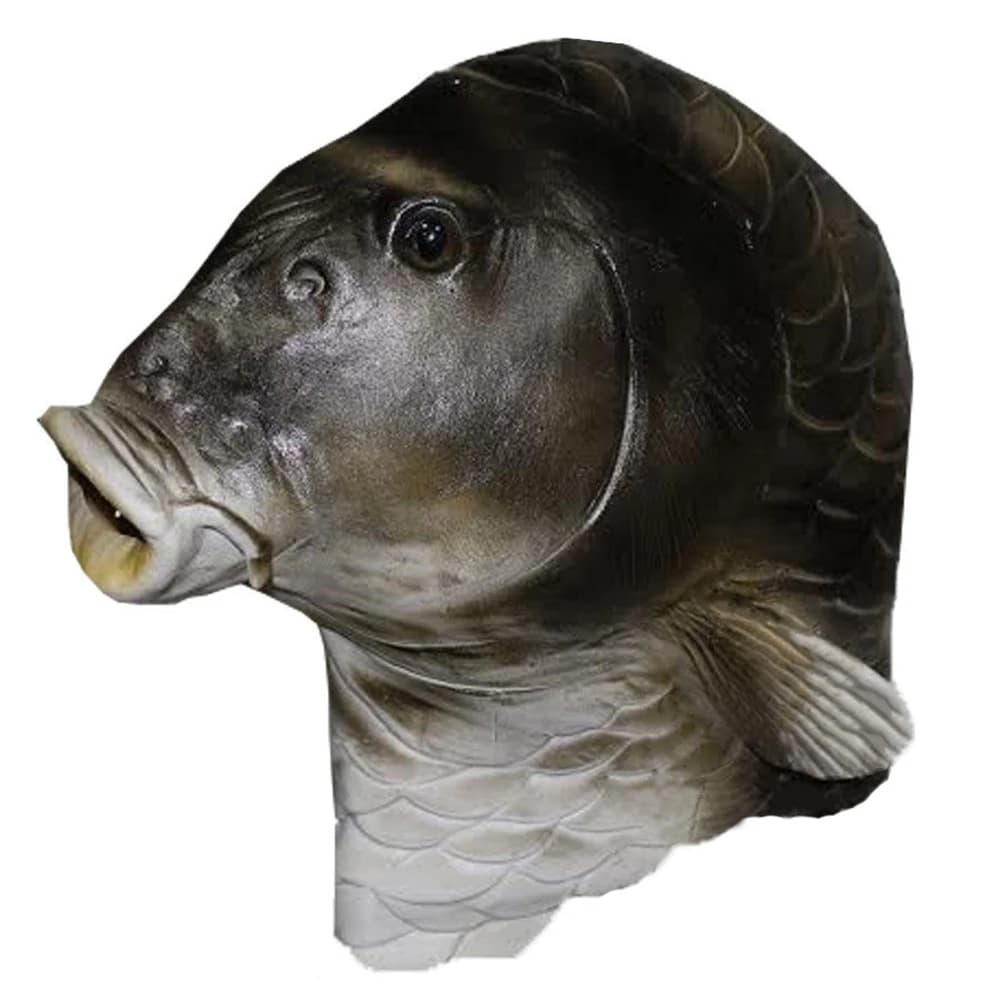 Realistic Fish Mask Latex Animal Head Mask Gray Fish Costume Headwear Masquerade Party Adult