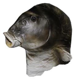 Realistic Fish Mask Latex Animal Head Mask Gray Fish Costume Headwear Masquerade Party Adult