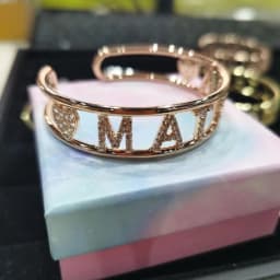 Bracelets With Name Crystal Hollow Name Bangle With Stone Bar Custom Personalized BraceletS Rhinestone For Women Men Gifts