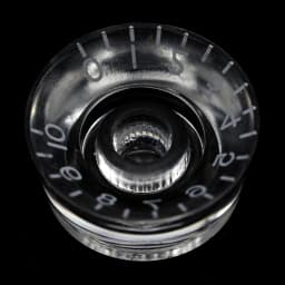 Kaish USA(Imperial) LP Guitar Speed Dial Knobs 24 Fine Splines Control Knobs for Gibson Les Paul/CTS Pots Clear w/ White Number