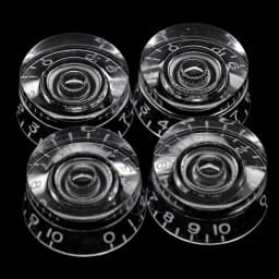 Kaish USA(Imperial) LP Guitar Speed Dial Knobs 24 Fine Splines Control Knobs for Gibson Les Paul/CTS Pots Clear w/ White Number