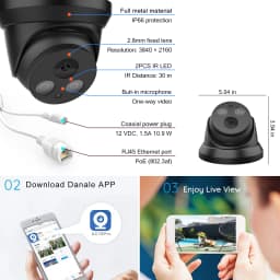 Hikvision Compatible Black Color Dome POE IP Camera 8MP Security CCTV Camera 1080P IR 30m H.265 P2P Plug&play Security IPC