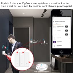 Moes Scene Switch Push Button Battery Powered Transmitter Smart Home Assistant App Automation 1/2/3 Gang Tuya ZigBee