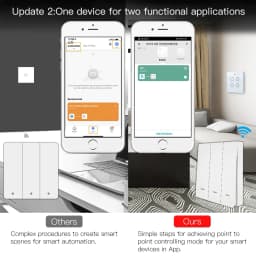 Moes Scene Switch Push Button Battery Powered Transmitter Smart Home Assistant App Automation 1/2/3 Gang Tuya ZigBee