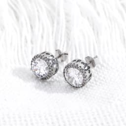GUCY Luxury Cubic Zirconal Round Stud Earrings For Women Romantic Elegant Female Daily Earrings Available Wholesale Dropshipping