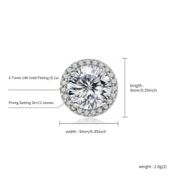 GUCY Luxury Cubic Zirconal Round Stud Earrings For Women Romantic Elegant Female Daily Earrings Available Wholesale Dropshipping