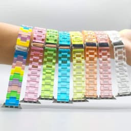 Strap for Apple Watch 6 band 44mm 40mm iWatch band 42mm 38mm Transparent Resin Belt Bracelet Apple watch series 3 4 5 se 6 band