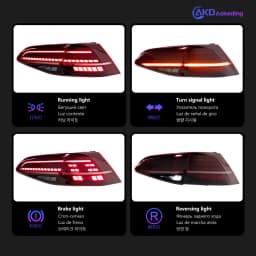 Auto Parts Tail light For Golf 7 2013-2020 MK7 MK7.5 latest Styling LED DRL Brake reversing light Car Accesorios Modified