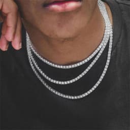 Stonefans Pink Tennis Chain Necklace Men Gold Silver-plated Vintage Charm Black Crystal Rhinestone Choker Necklace Women Jewelry
