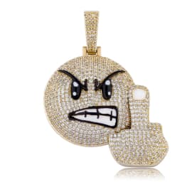 JINAO New Angry Expression Hip Hop Fashion Pendant Necklace High Quality Iced Out Micropavé Cubic Zirconia Jewelry For Gift