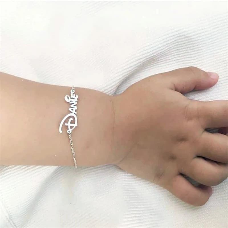 DOREMI Custom Bracelet Baby Name Stainless Steel Adjustable Baby Toddler Child Bracelet For Girl Boy Birthday Gift