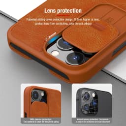 NILLKIN For iPhone 13 Pro Max with Slide Cover Camera Protection Flip Leather Cover For Apple iPhone 13 Pro 5G (2021) Case